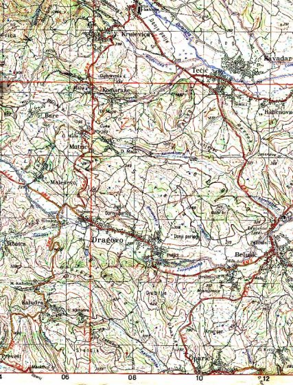 Топографска карта Драгова